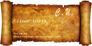 Cziner Ulrik névjegykártya